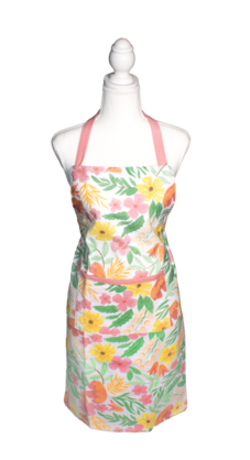 Fleur Darling Apron 83x68x0.05cm Pink & Yellow Floral Multi