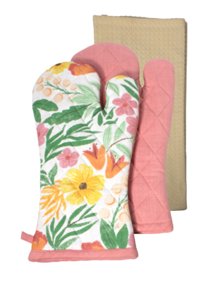 Fleur Darling Kitchen Pack (Oven Mitt x2 & Tea Towel)