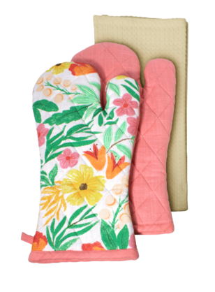 Fleur Darling Kitchen Pack (Oven Mitt x2 & Tea Towel)