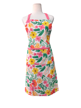 Fleur Darling Apron 83x68x0.05cm Pink & Yellow Floral Multi