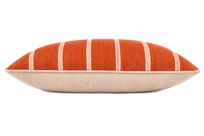 Eren Handwoven Stripe Cushion 50x50cm Rust & Natural