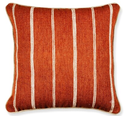 Eren Handwoven Stripe Cushion 50x50cm Rust & Natural