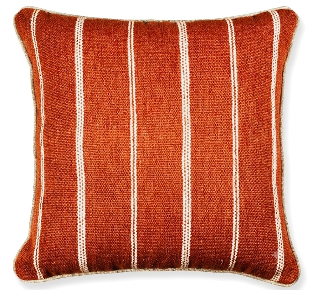 Eren Handwoven Stripe Cushion 50x50cm Rust & Natural