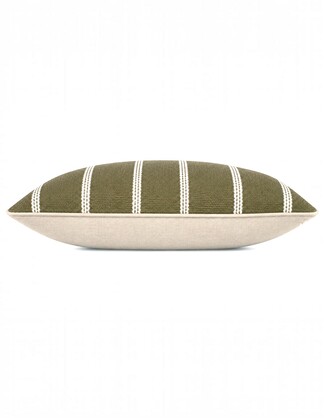 Eren Handwoven Stripe Cushion 50x50cm Olive & Natural