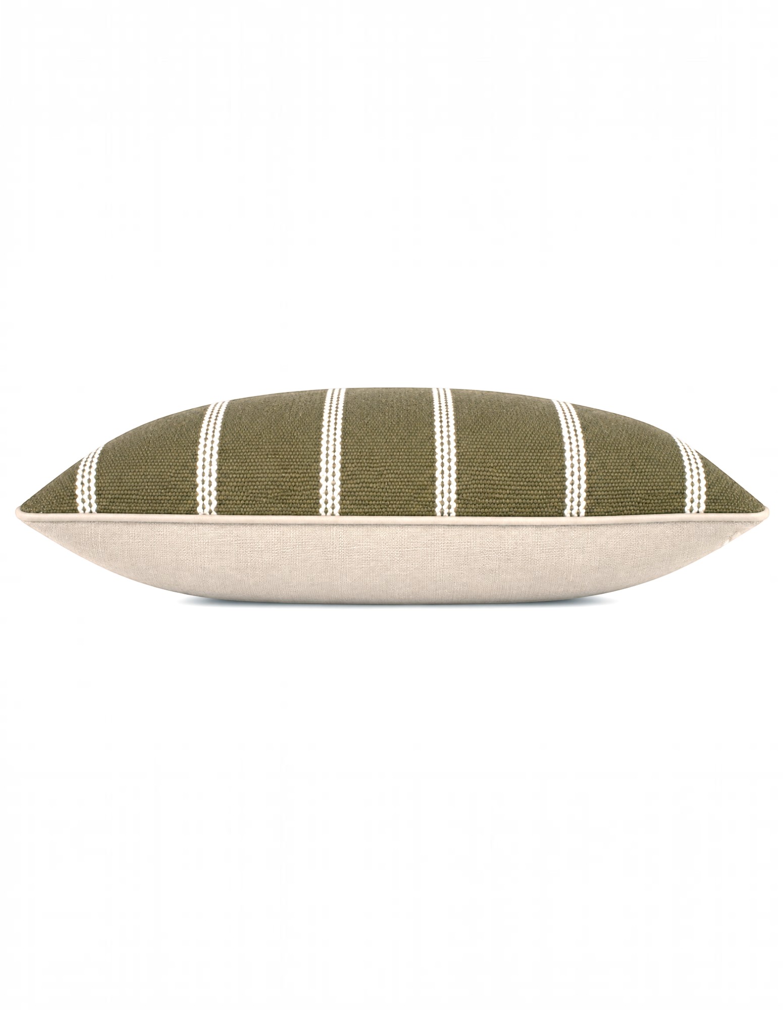 Eren Handwoven Stripe Cushion 50x50cm Olive & Natural