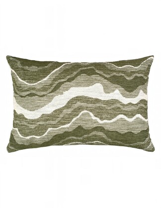 Samara Chenille Linen Blend Woven Cushion 35x55cm Olive