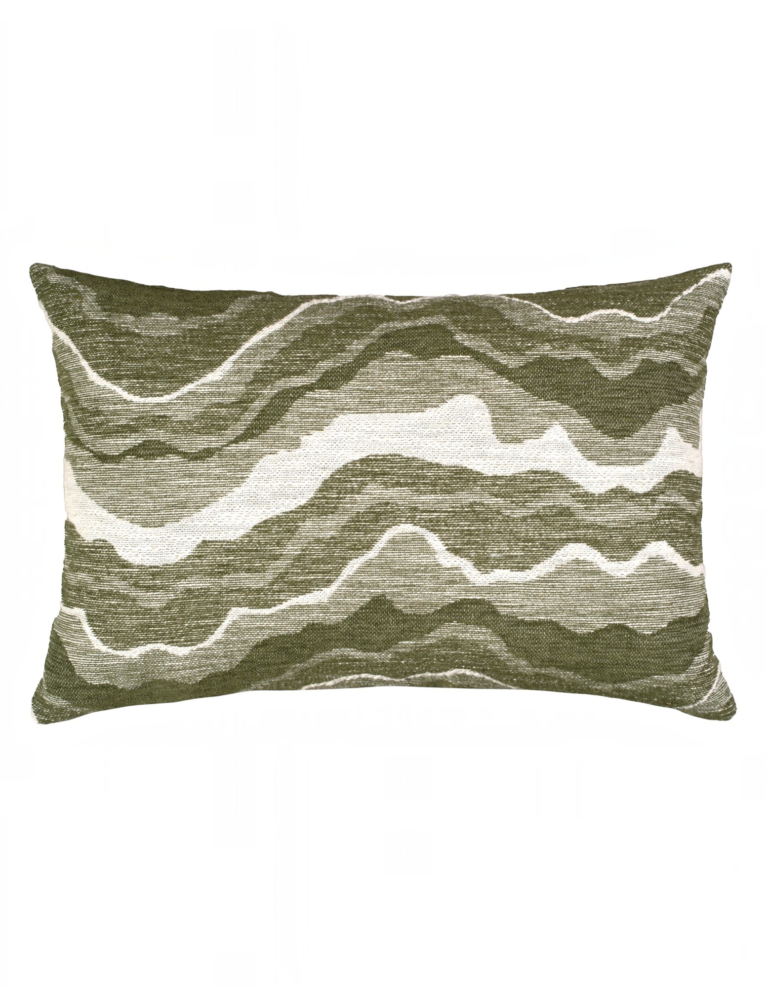 Samara Chenille Linen Blend Woven Cushion 35x55cm Olive