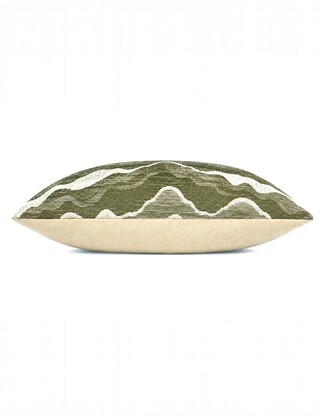 Samara Chenille Linen Blend Woven Cushion 35x55cm Olive