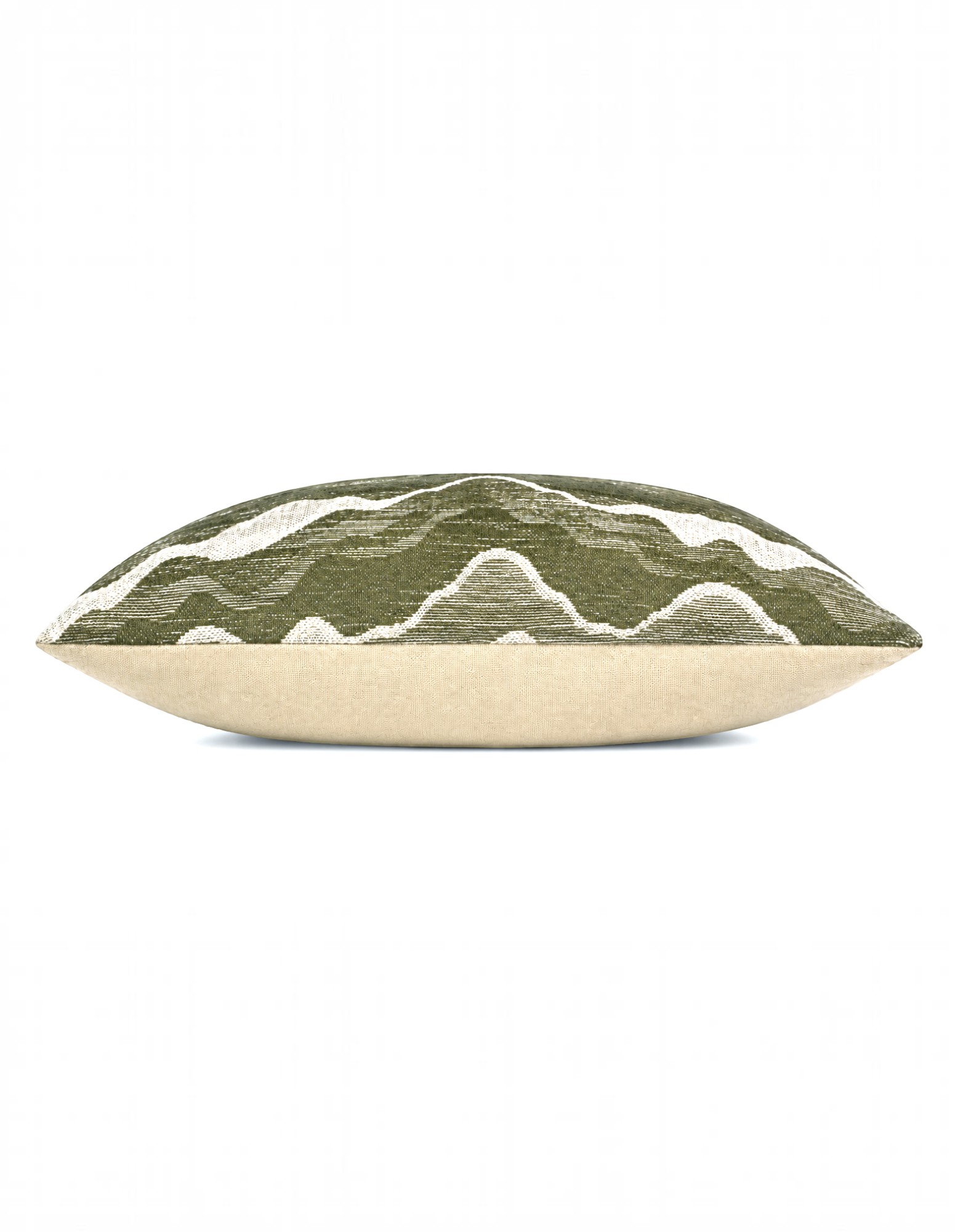 Samara Chenille Linen Blend Woven Cushion 35x55cm Olive