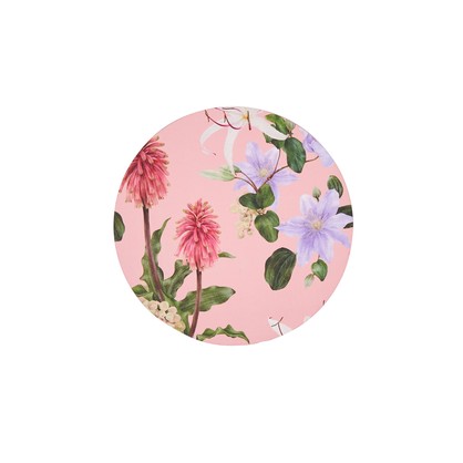 Coasters. 10 cm. MDF with cork backing. Matt finish. Set of 4. ENCHANTED SUMMER-Pink