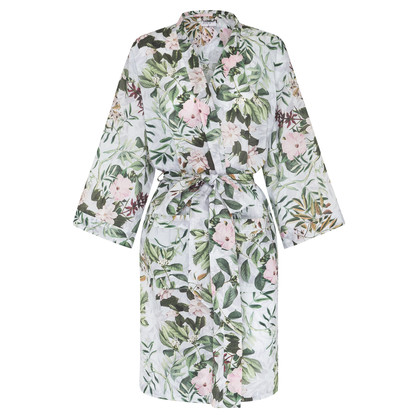 ROBE-ABOVE KNEE LENGTH-TRANQUIL GARDEN-SMALL-100% COTTON SATEEN