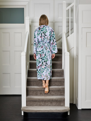 ROBE-LONG-TRANQUIL GARDEN-100% COTTON SATEEN