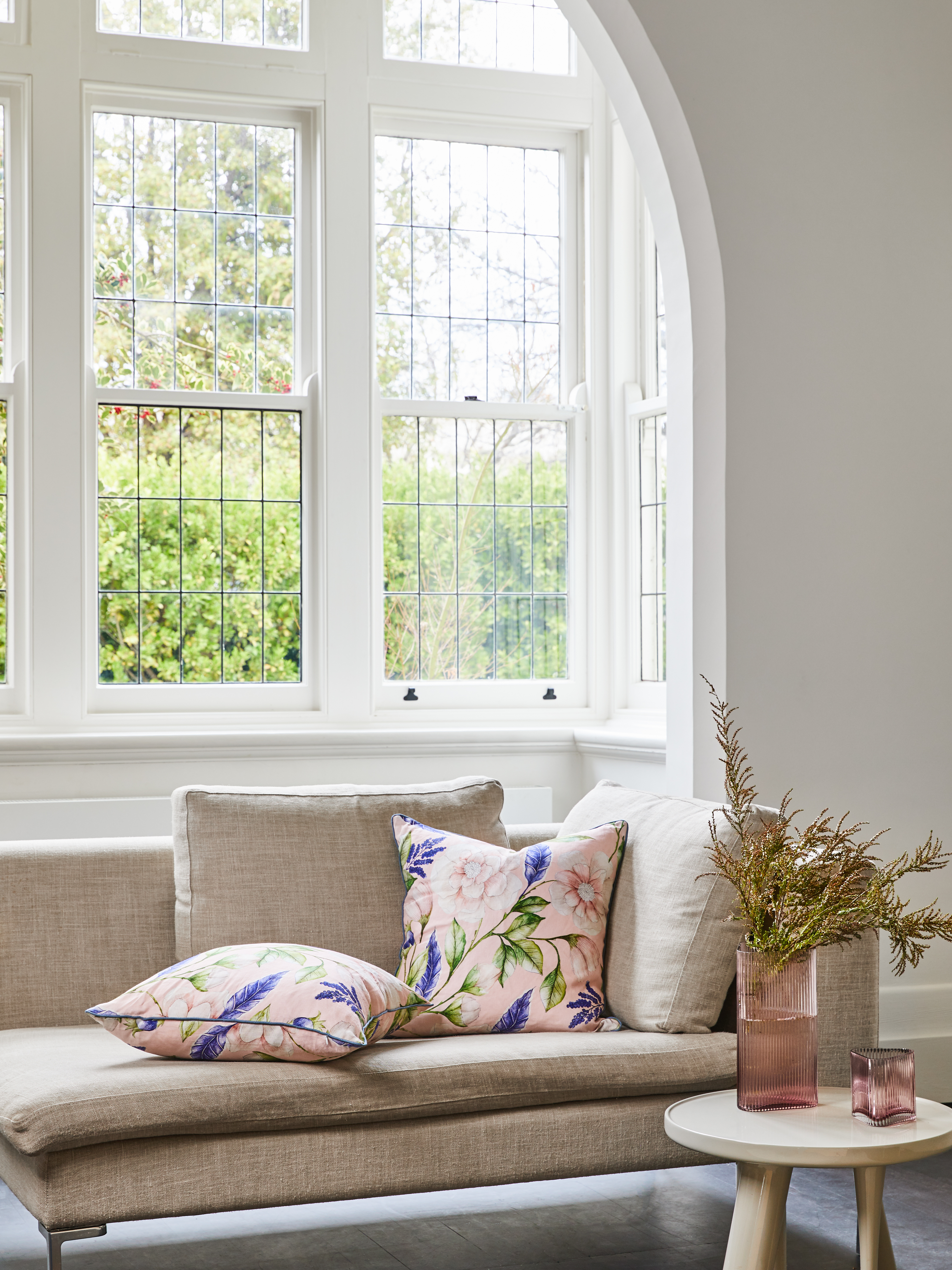 CUSHION-100% LINEN-LANA PINK-50X50CM