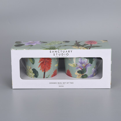 CERAMIC MUG-SET OF 2-ENCHANTED SUMMER-SAGE