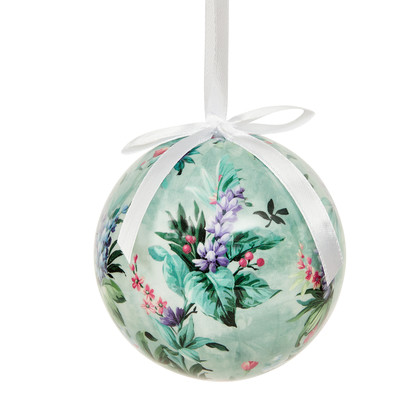 Christmas Baubles-Christmas Blooms-Green/Multi-Set of Six