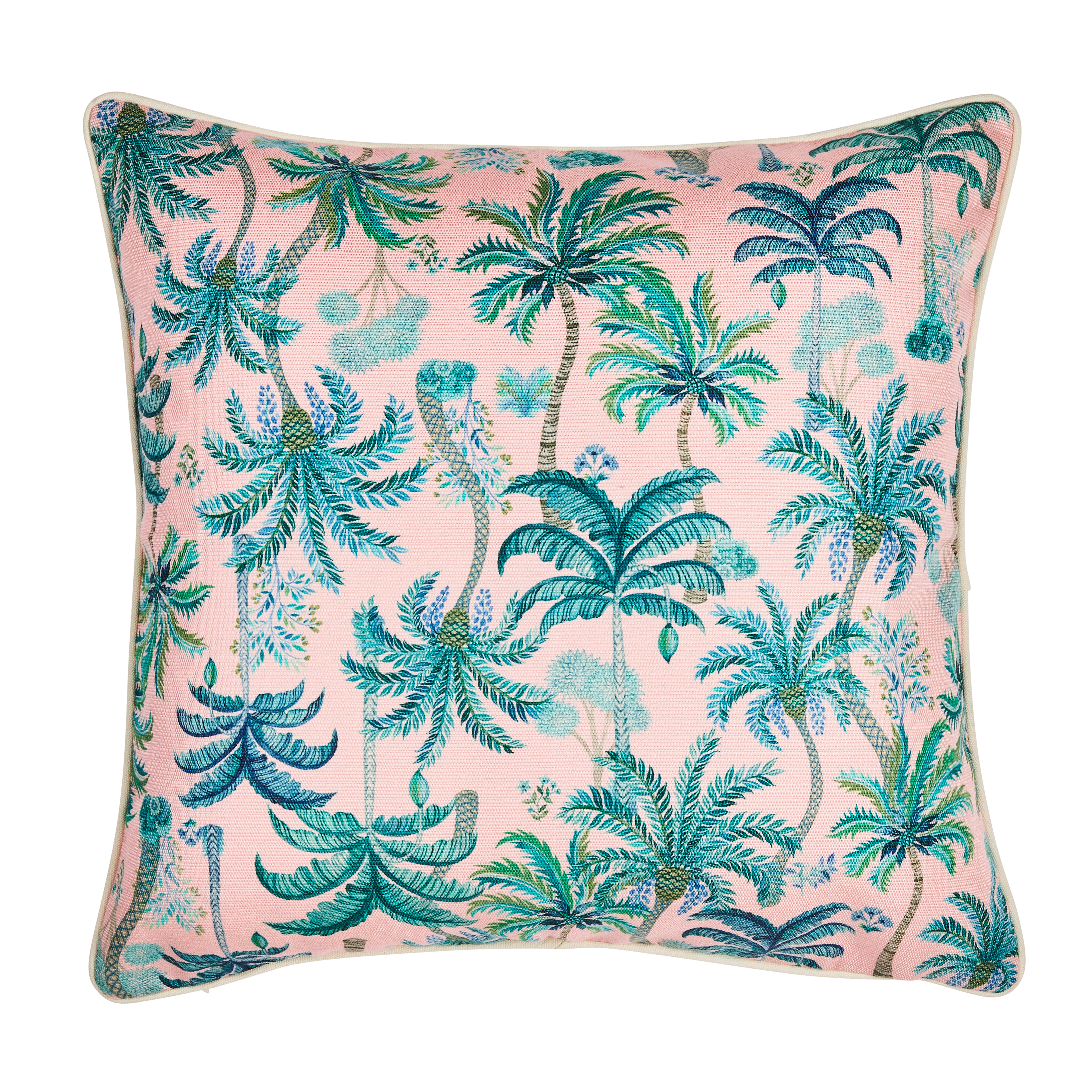 Alfresco Cushion-Vintage Palms-Indoor/Outdoor-50x50cm-Pink/Multi