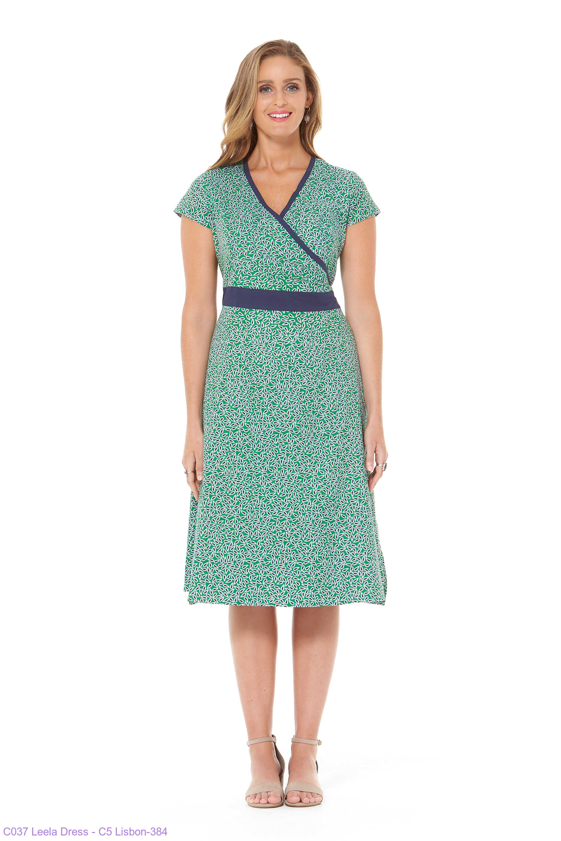 Leela Cotton Wrap Dress-Lisbon