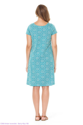 Amber Reverse Cotton Dress-Berry-Sky