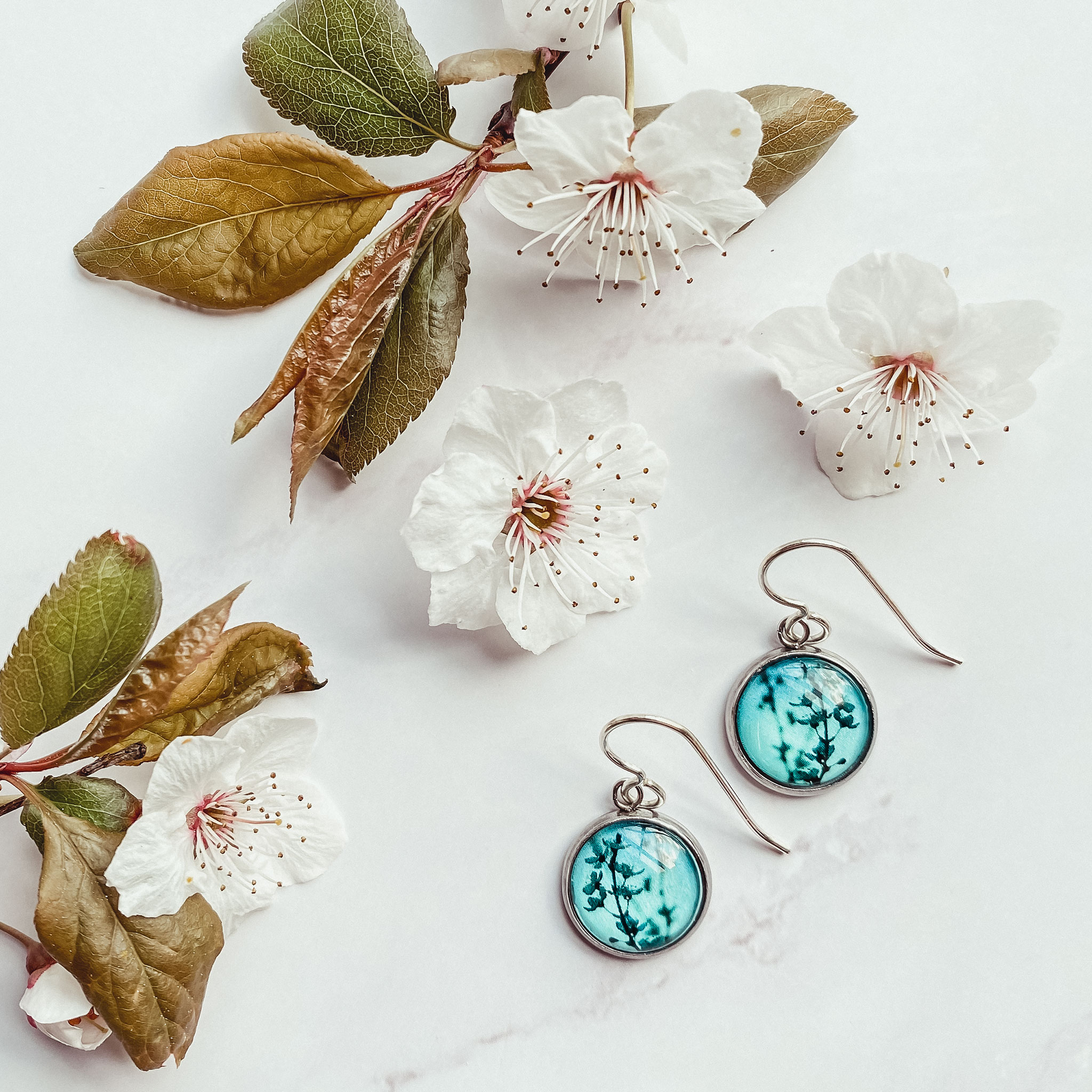Blue Blossom - Drop Earrings
