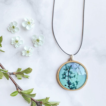 Blue Blossom Pendants - Bamboo