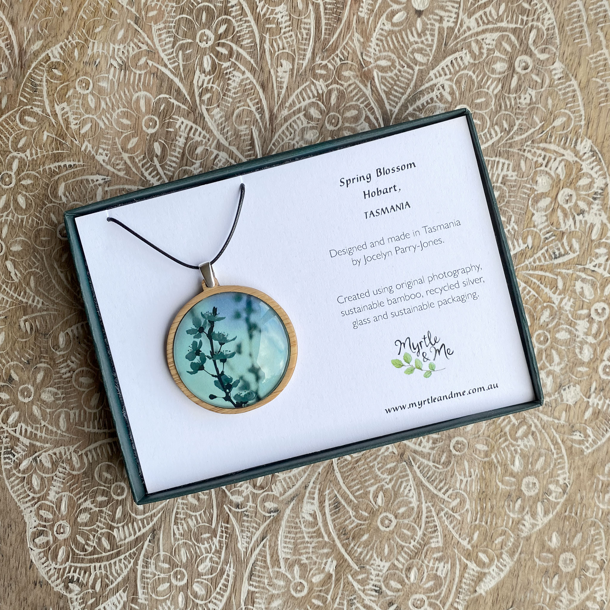 Blue Blossom Pendants - Bamboo