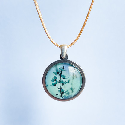 Blue Blossom Pendant - Stainless Steel