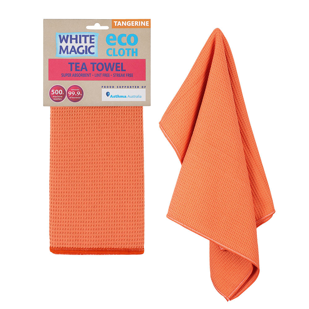 Tea Towel Single Tangerine