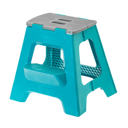 COMPACT 2 STEP TURQUOISE FOLDABLE 40CM STOOL