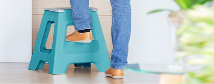 COMPACT 2 STEP TURQUOISE FOLDABLE 40CM STOOL