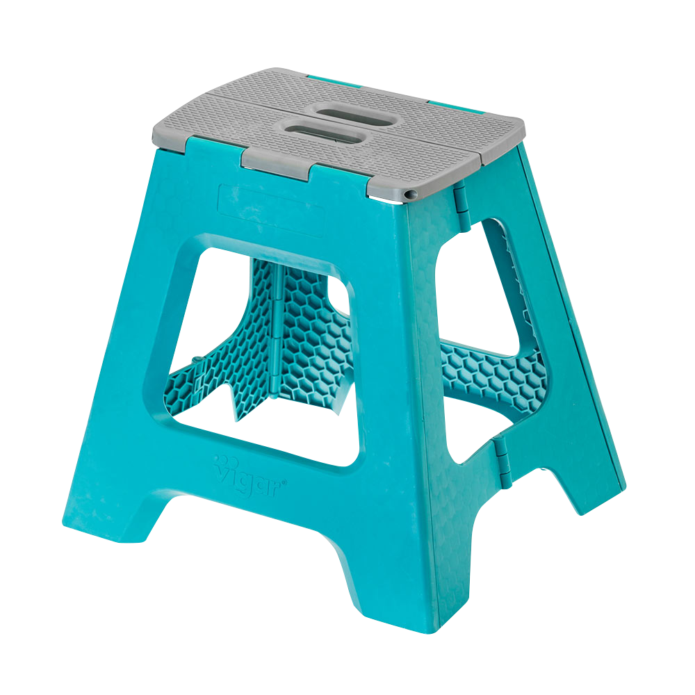 COMPACT TURQUOISE FOLDABLE 40CM STOOL