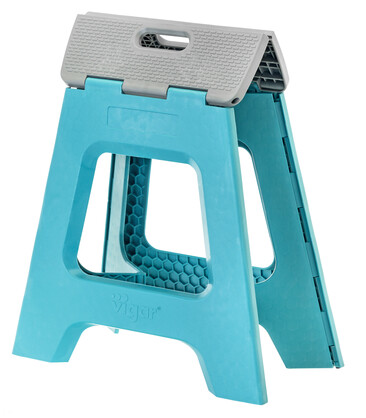 COMPACT TURQUOISE FOLDABLE 40CM STOOL