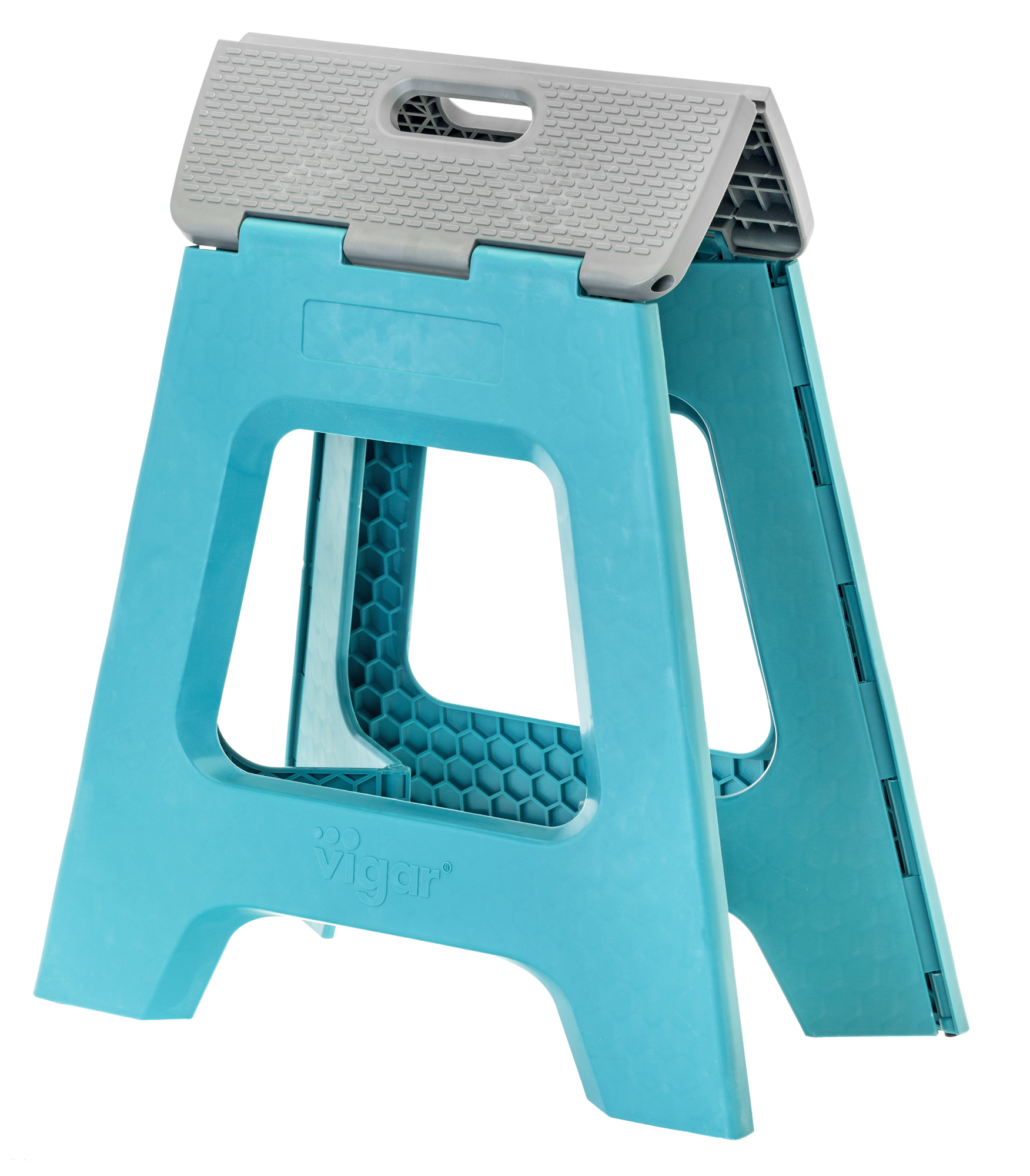COMPACT TURQUOISE FOLDABLE 40CM STOOL