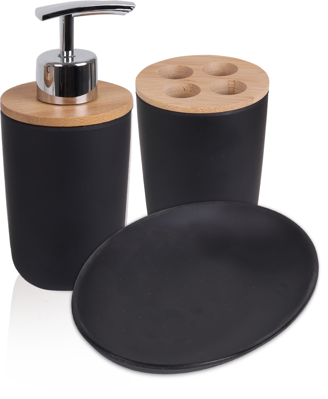 Eco Basics 3 in 1 Vanity Bathroom Set Black