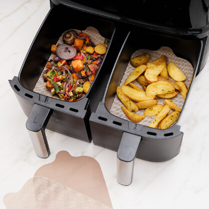 Dual air fryer liner Brown
