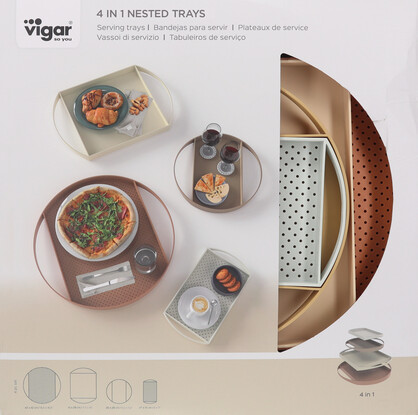 Vigar 4 in 1 Nested Serving Trays - Sand