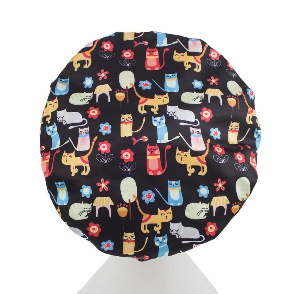 Shower Cap With Microfibre Lining-Cat