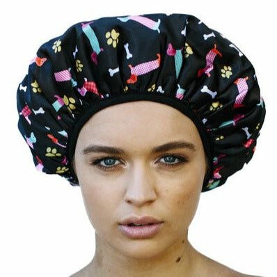 Shower Cap With Microfibre Lining-Daschunds
