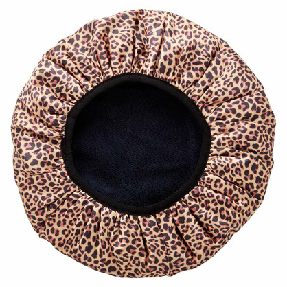 Shower Cap With Microfibre Lining-Leopard