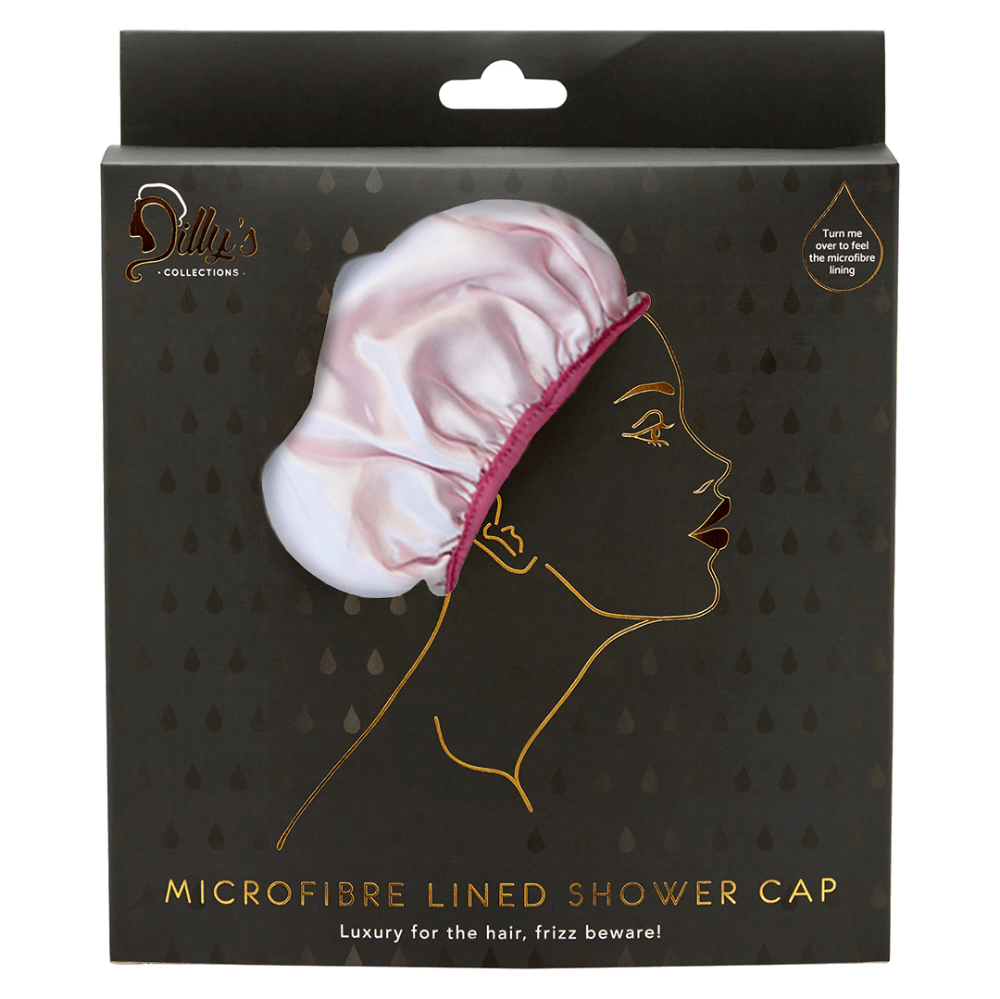 Shower Cap With Microfibre Lining-Pink