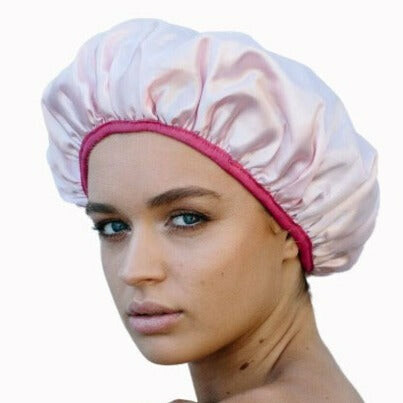 Shower Cap With Microfibre Lining-Pink
