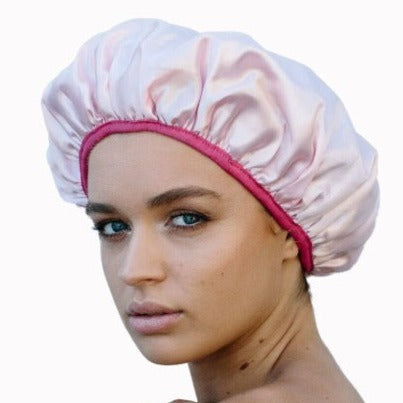 Shower Cap With Microfibre Lining-Pink