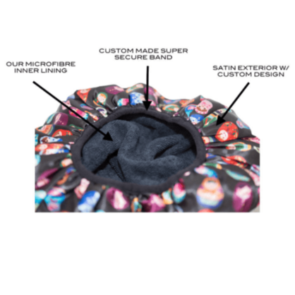 Extra Large Shower Cap With Microfibre Lining - Babushka