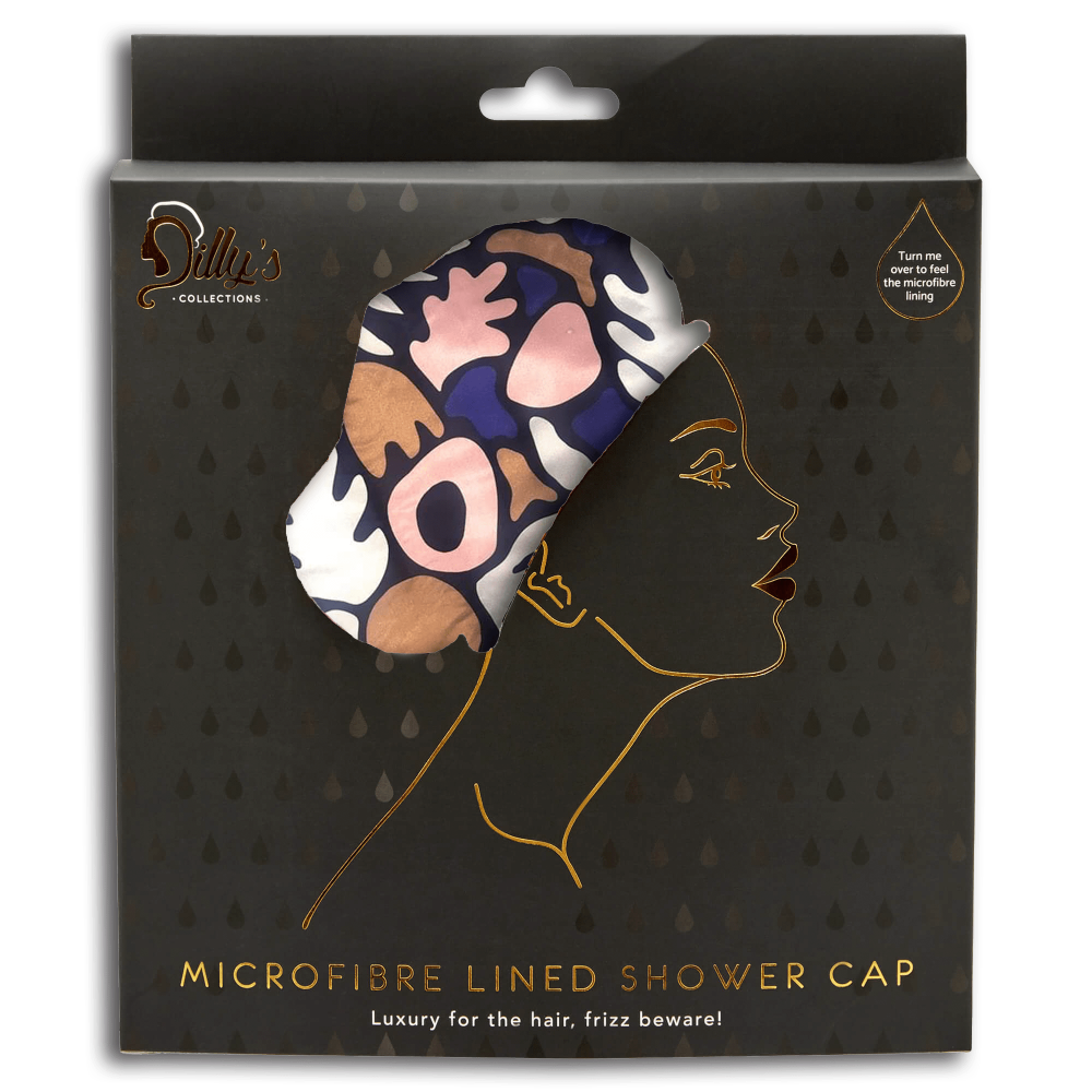 Extra Large Shower Cap With Microfibre Lining -Abstract