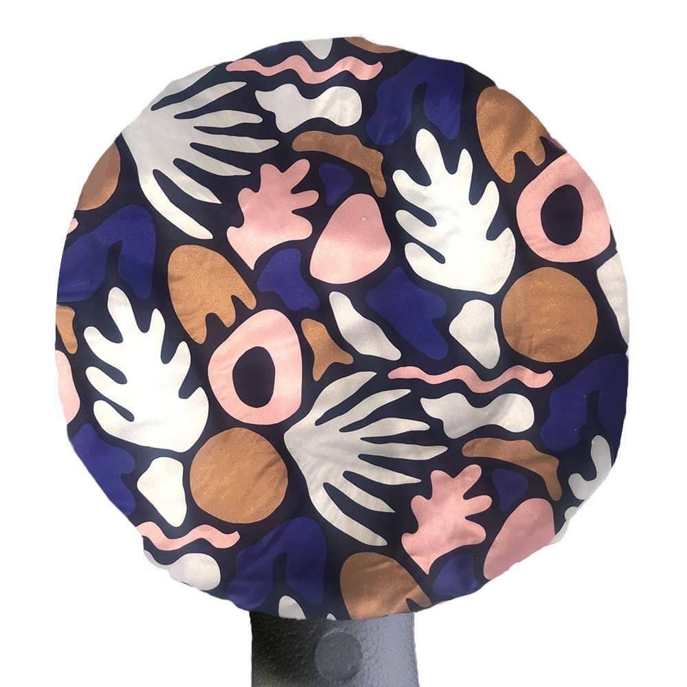 Extra Large Shower Cap With Microfibre Lining -Abstract