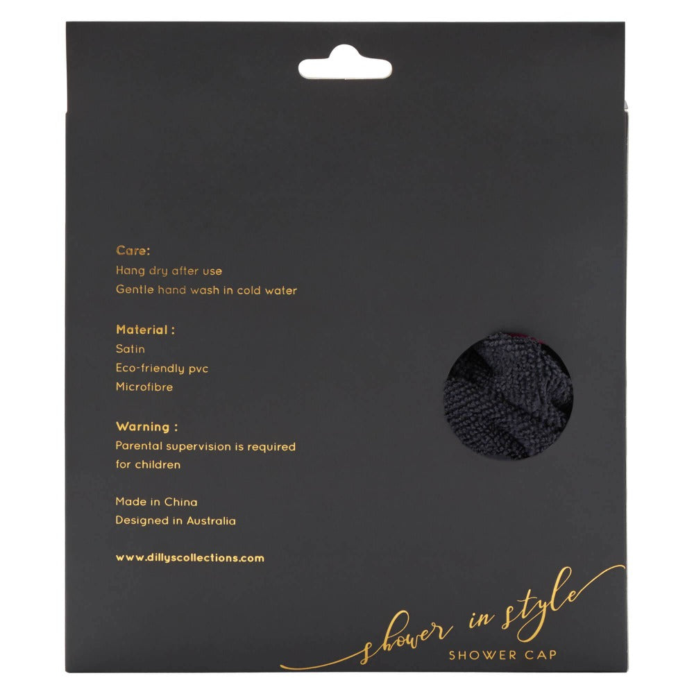 Extra Large Shower Cap With Microfibre Lining -Leaf