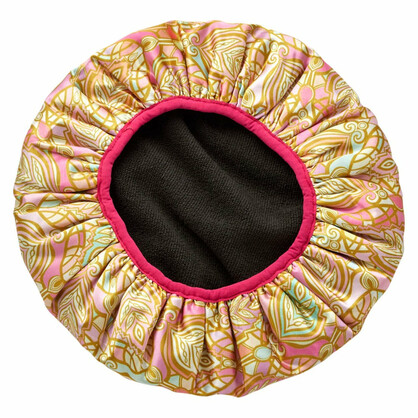 Extra Large Shower Cap With Microfibre Lining -Leaf